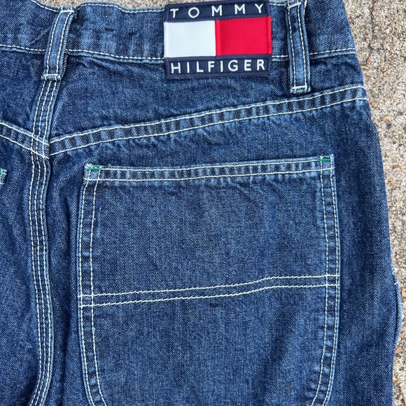 Vintage 90s! Tommy Hilfiger Denim Jeans 28/30 Big Logo Work Retro Skater - Picture 2 of 8